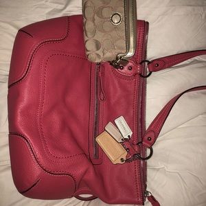 Coach leather bag and wallet